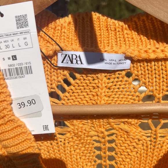 ZARA A Vibrant Orange Women's Knit Cardigan - Picture 3 of 10